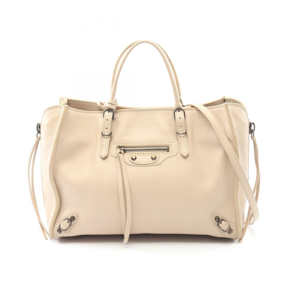 Balenciaga PAPIER Handbag Leather Beige Paper ZIP AROUND - Picture 2 of 9